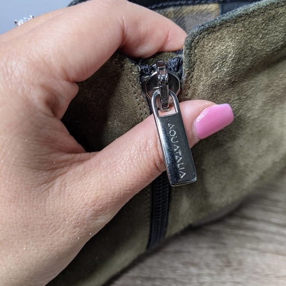 AQUATALIA • Suede Army Green Ankle Boots Sz 6.5 - Picture 4 of 7